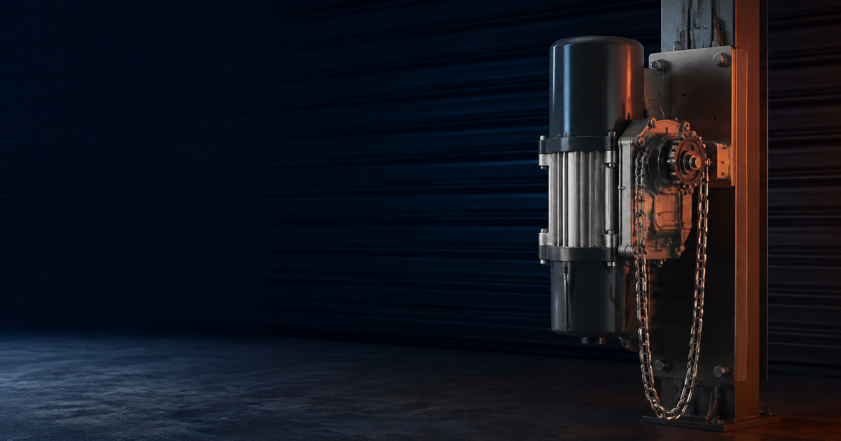 YERQI rolling door motor in an industrial setting